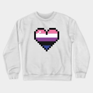 Genderfluid 8 bit heart Crewneck Sweatshirt